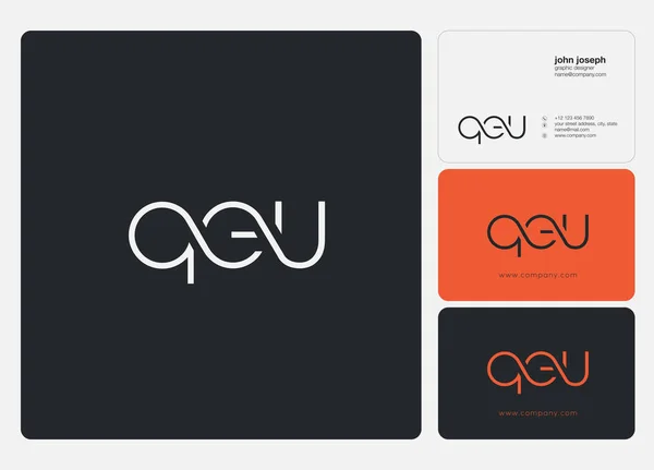 Logo Joint Qeu Business Card Template Vector — Stock Vector