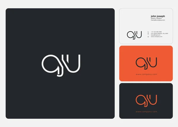 Logo Conjunto Qju Para Tarjeta Visita Plantilla Vector — Archivo Imágenes Vectoriales