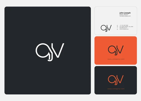 Logo Joint Qjv Für Visitenkartenvorlage Vektor — Stockvektor