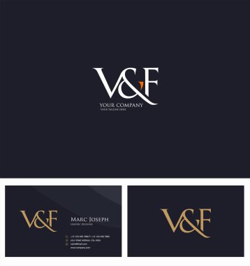 Logo vektör kartvizit şablonu için vf ortak
