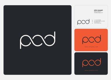 Logo vektör kartvizit şablonu için Pod ortak