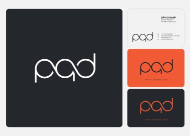 Logo vektör kartvizit şablonu için Pqd ortak