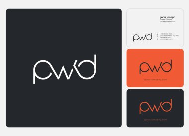 Logo vektör kartvizit şablonu için Pwd ortak