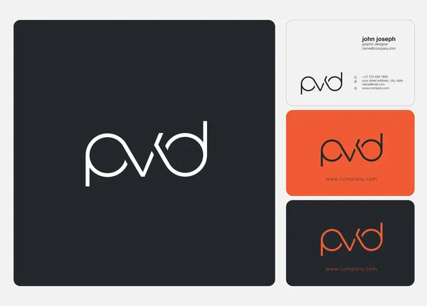 Logotipo Conjunto Pvd Para Tarjeta Visita Plantilla Vector — Vector de stock