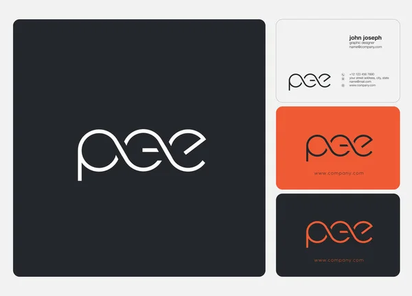 Logotipo Conjunto Pee Business Card Plantilla Vector — Vector de stock