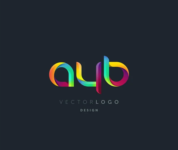 Giunto Logo Ayb Modello Biglietto Visita Vettore — Vettoriale Stock