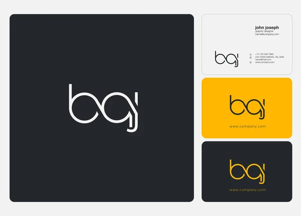 Logotipo Baj Conjunto Para Modelo Cartão Visita Vector — Vetor de Stock