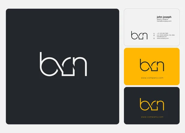 Brn Conjunto Logotipo Para Modelo Cartão Visita Vetor — Vetor de Stock