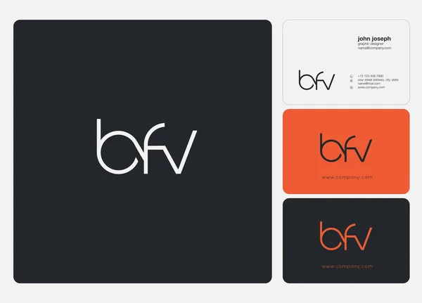Logo Conjunto Bfv Para Tarjeta Visita Plantilla Vector — Vector de stock