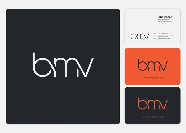 Logo Conjunto Bmv Para Tarjeta Visita Plantilla Vector — Vector de stock