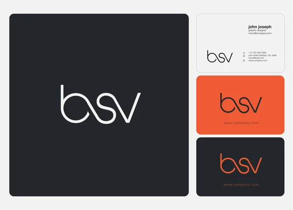 Logo Conjunto Bsv Para Tarjeta Visita Plantilla Vector — Vector de stock