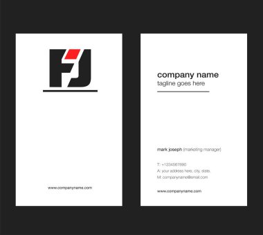 logo ortak Fj kartvizit şablon olarak vektör