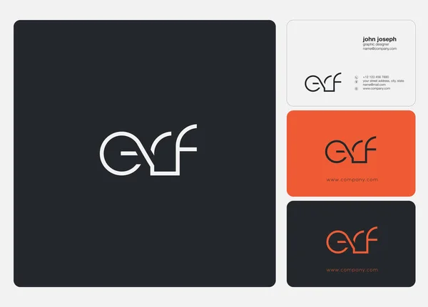 Logo Joint Erf Business Card Template Vector — Stok Vektör