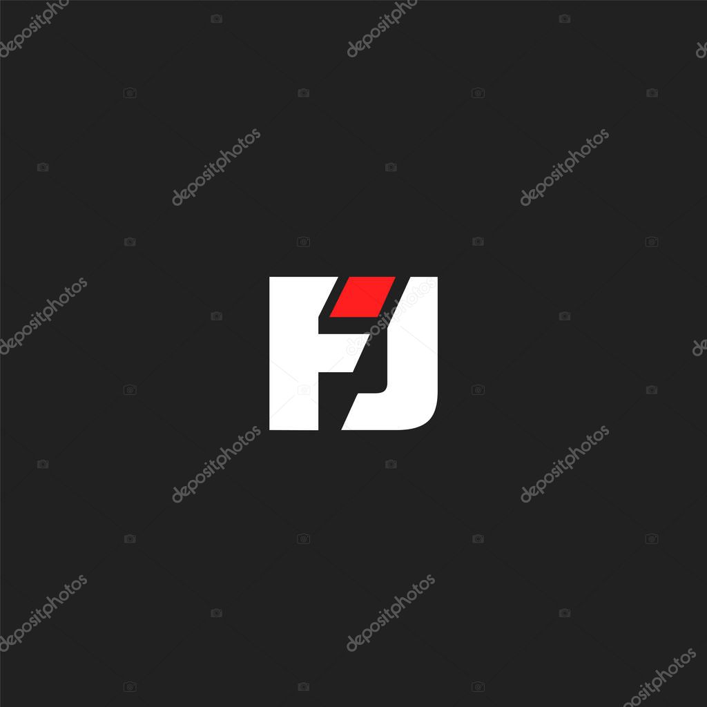 Logo joint fj  for Business Card Template, Vector