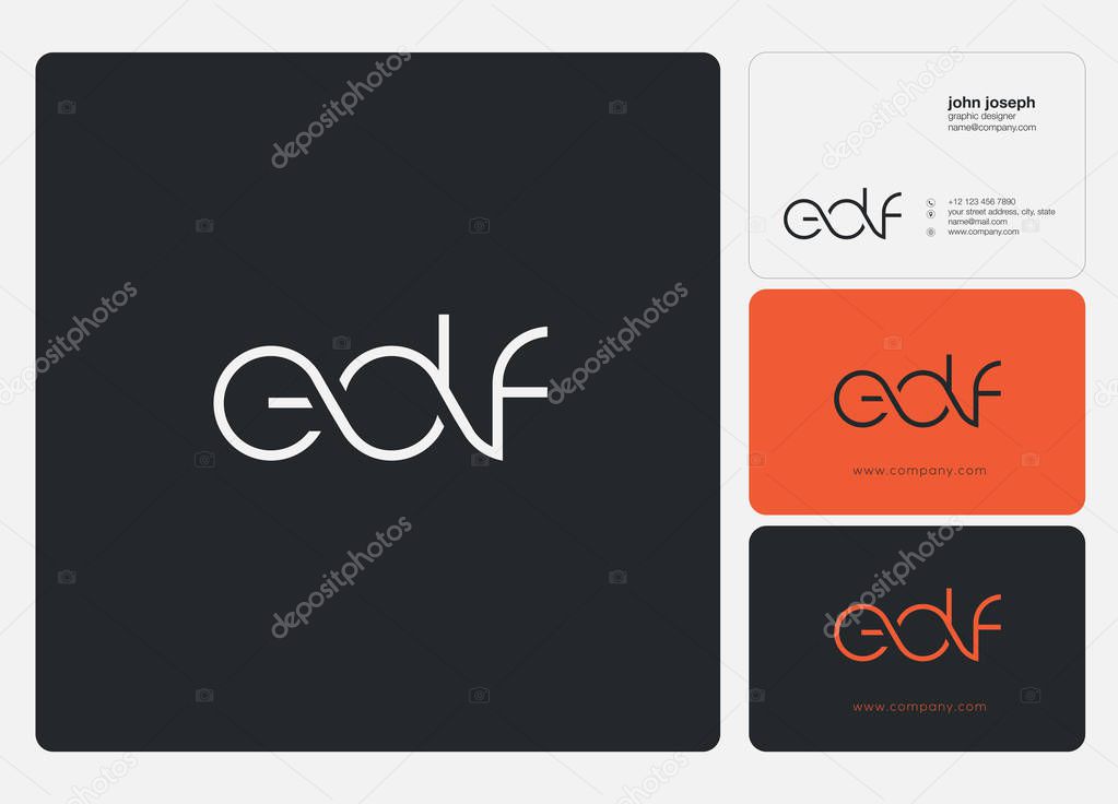 logo joint edf  for Business Card Template, Vector