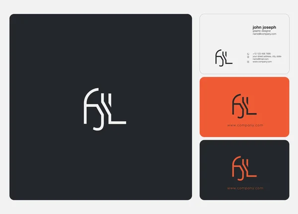 Логотип Совместного Fjl Шаблона Визитной Карточки Вектор — стоковый вектор