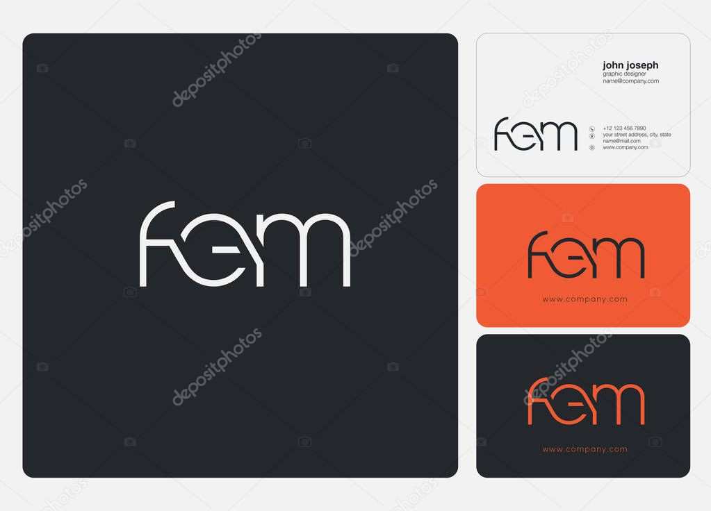 logo joint fem for Business Card Template, Vector