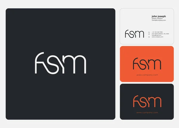 Logo Joint Fsm Business Card Template Vector — Stock Vector