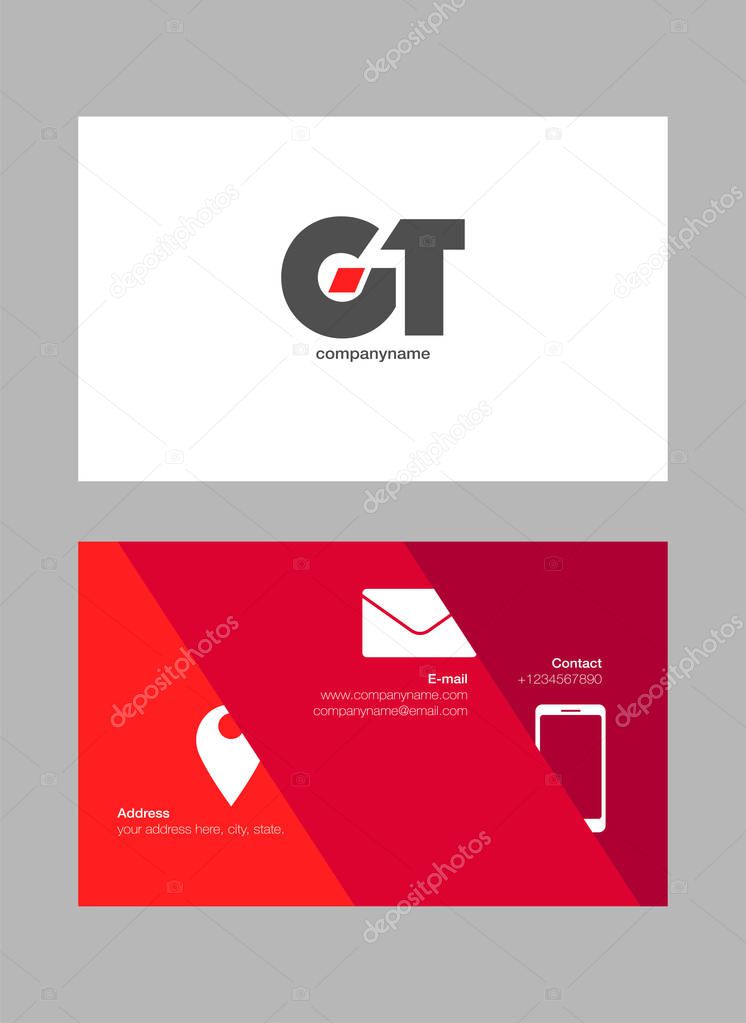 Logo joint gt for Business Card Template, Vector