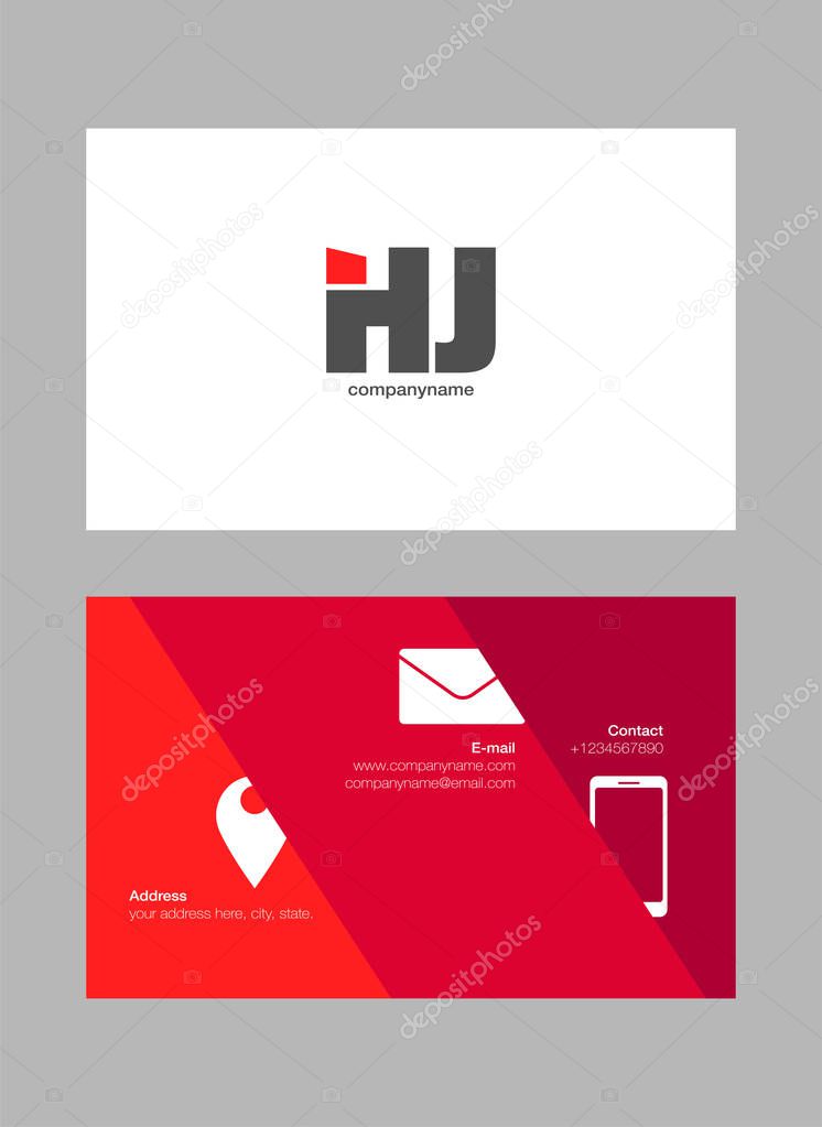 Logo joint hj for Business Card Template, Vector