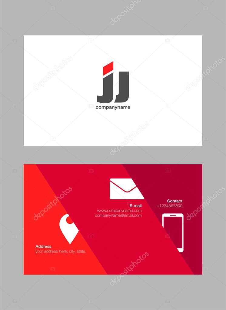 Logo joint jj for Business Card Template, Vector