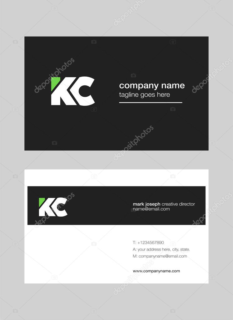 Logo joint kc for Business Card Template, Vector