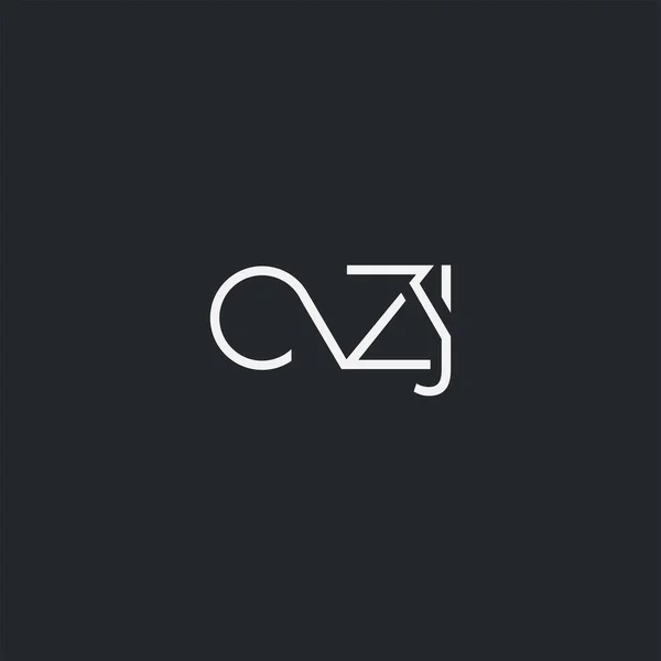 Logotipo Czj Conjunto Para Modelo Cartão Visita Vector — Vetor de Stock