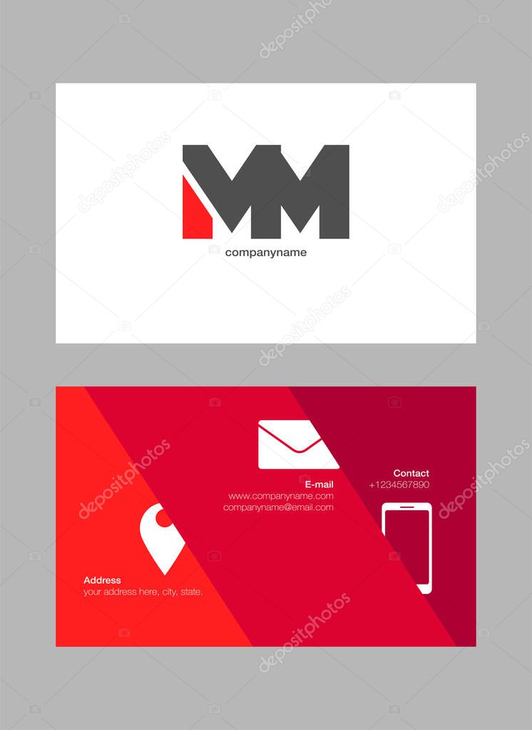 logo joint mm  for Business Card Template, Vector