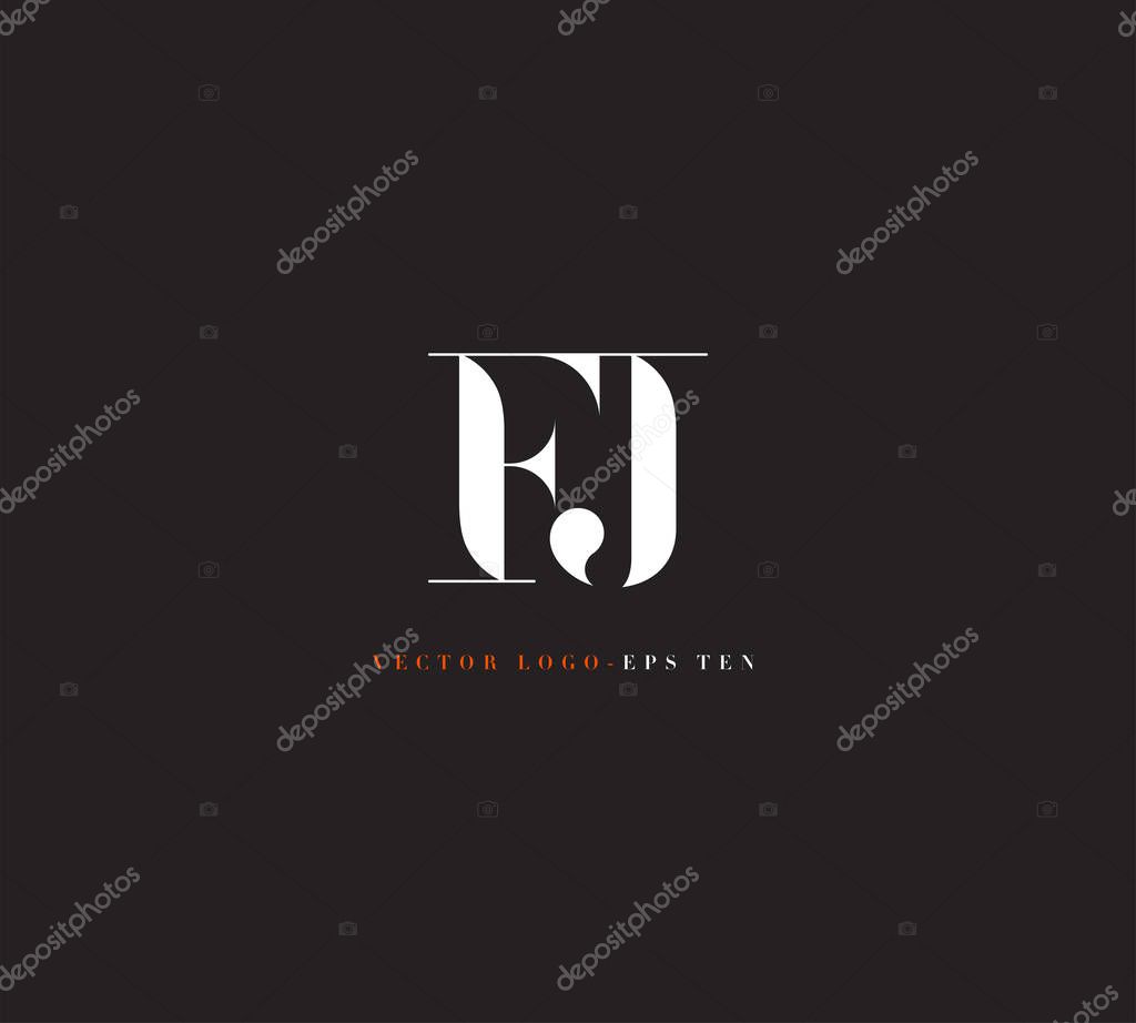 Logo joint fj  for Business Card Template, Vector