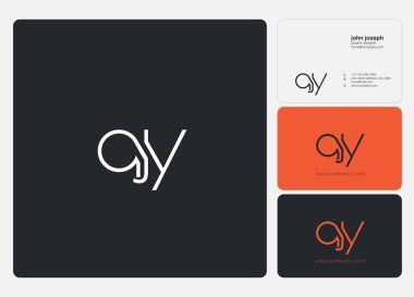 Kartvizit Şablonu için logo ortak qjy, Vektör
