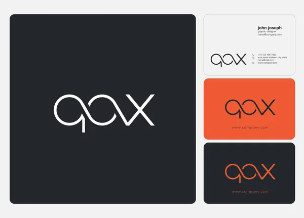 Kartvizit Şablonu Için Logo Ortak Qox Vektör — Stok Vektör