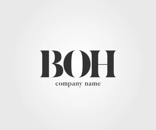 Boh Conjunto Logotipo Para Modelo Cartão Visita Vector —  Vetores de Stock