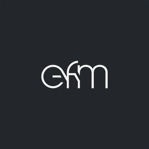 Logotipo Efm Conjunto Para Modelo Cartão Visita Vector — Vetor de Stock