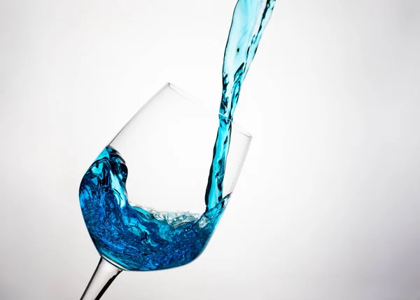 Eau Bleue Éclaboussure Verre — Photo