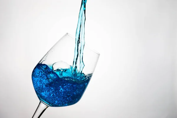 Kék Víz Splash Üveg — Stock Fotó
