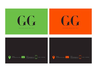 logo vektör kartvizit şablonu için Gg ortak
