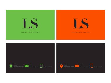 Logo vektör kartvizit şablonu için Ls ortak