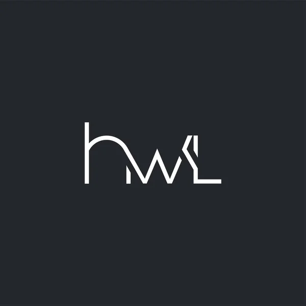 Giunto Logo Hwl Modello Biglietto Visita Vettore — Vettoriale Stock