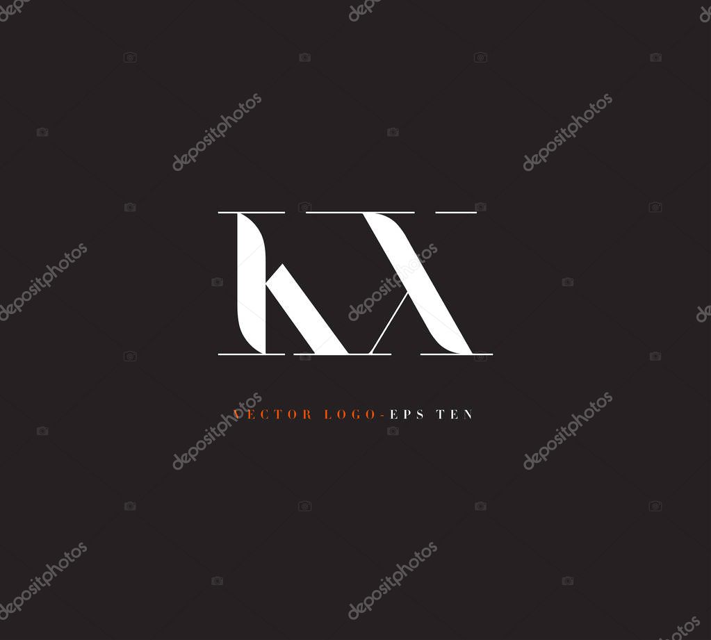 Logo joint Kx for Business Card Template, Vector