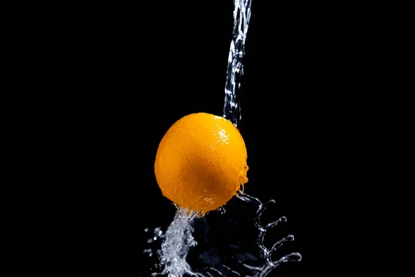 Spruzzata Arancione Sfondo Nero — Foto Stock