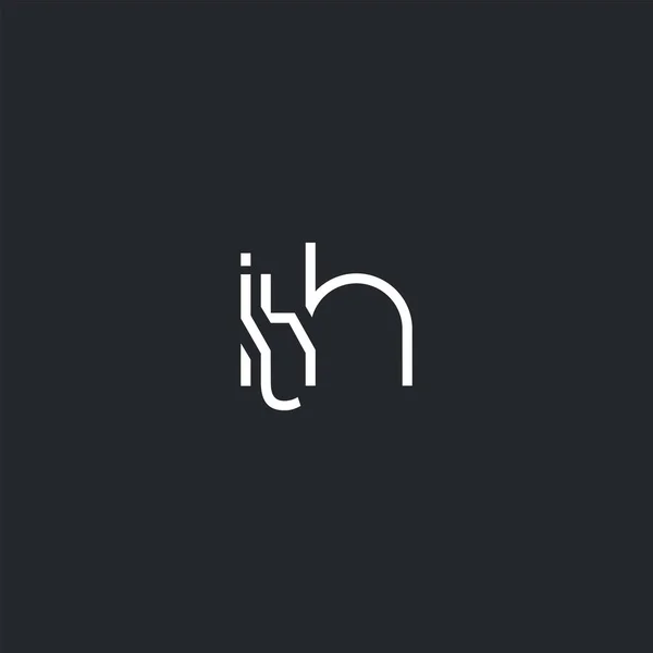 Giunto Logo Ith Modello Biglietto Visita Vettore — Vettoriale Stock