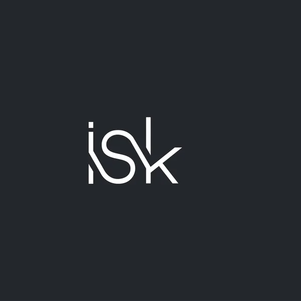 Logotipo Isk Conjunto Para Modelo Cartão Visita Vector —  Vetores de Stock