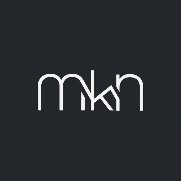 Giunto Logo Mkn Modello Biglietto Visita Vettore — Vettoriale Stock