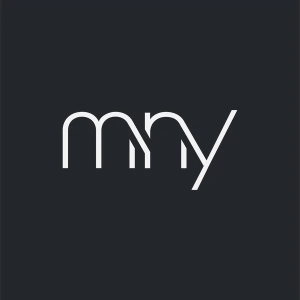 Logo Conjunto Mny Para Tarjeta Visita Plantilla Vector — Vector de stock
