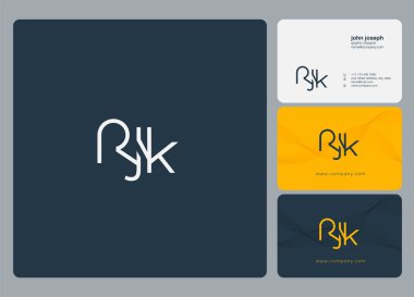 Kartvizit Şablonu için logo ortak rjk, Vektör