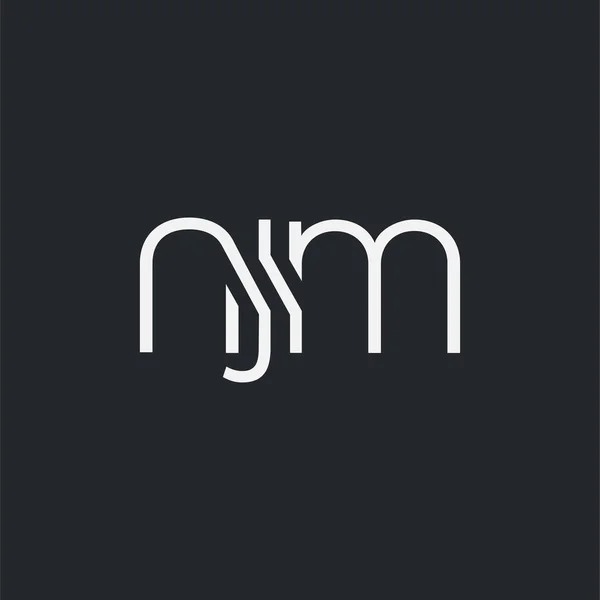 Logo Conjunto Njm Para Tarjeta Visita Plantilla Vector — Vector de stock