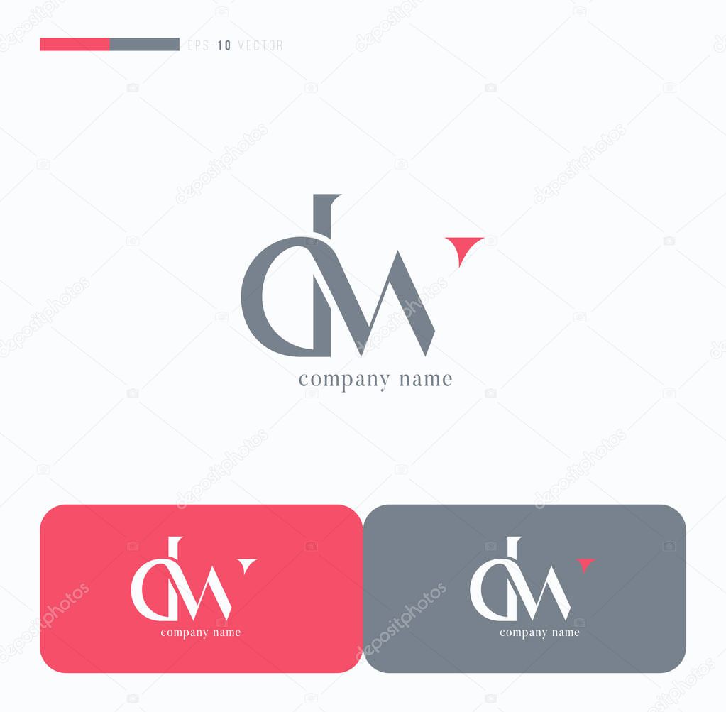 Logo joint dw for Business Card Template, Vector