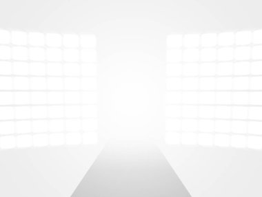 Arka plan için beyaz duvar beyaz ışıklar