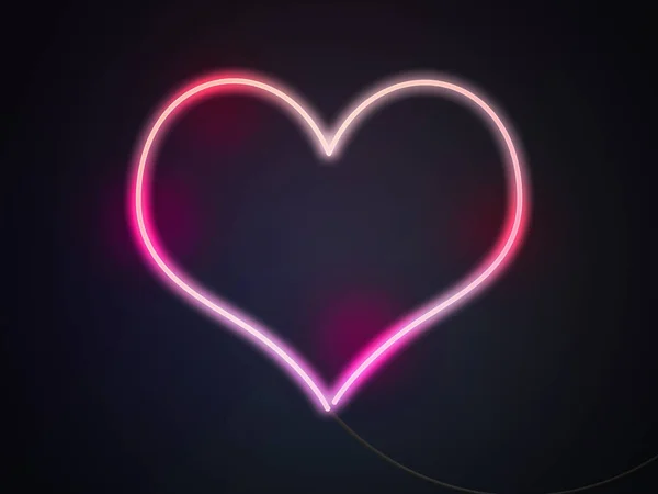 Serce Neon Lights Tle — Zdjęcie stockowe