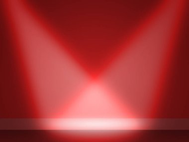 Kırmızı Spotlight Boş Oda Arkaplanı.